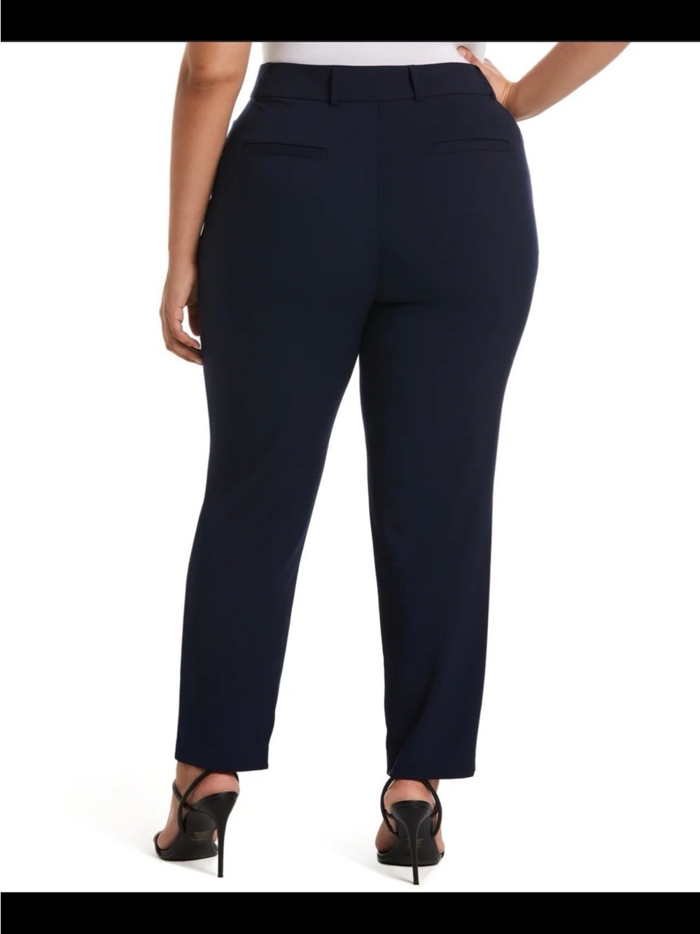 Rafaella Curve Women's Size 16 Black Slim Leg Dress Slacks, Career Dress Pants